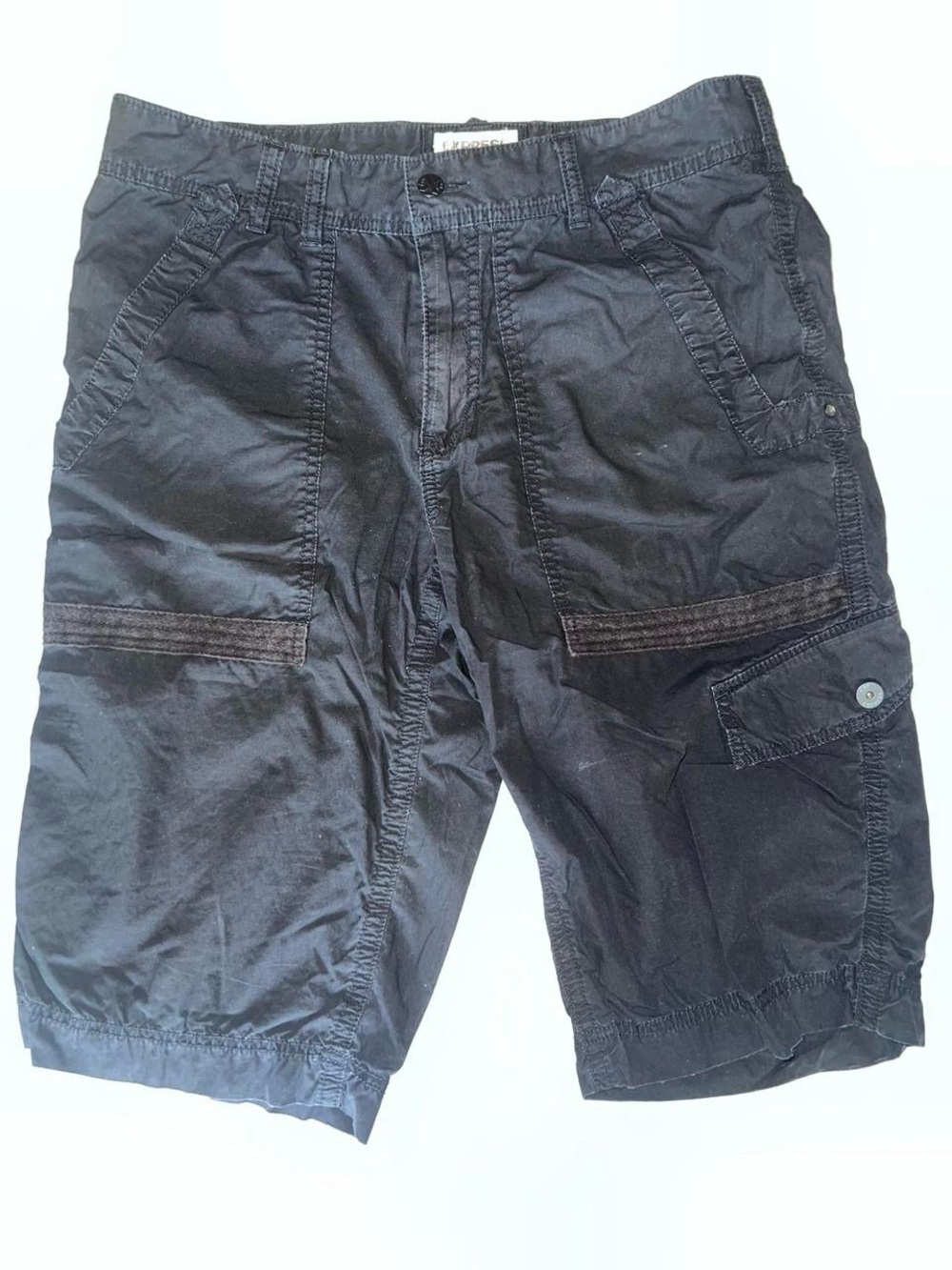 Express Black Cargo Shorts with Utility Pockets